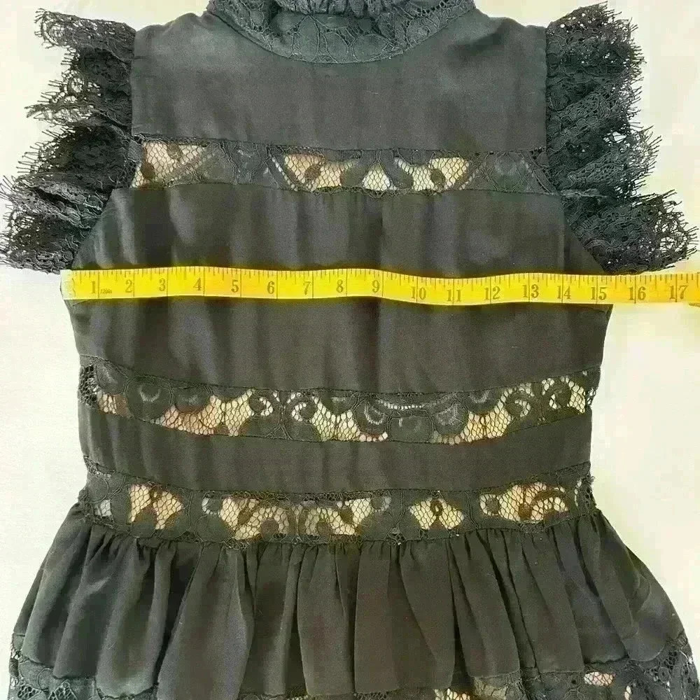 NWT Laklook Black Lace Tiered Maxi Dress - Picture 4 of 8